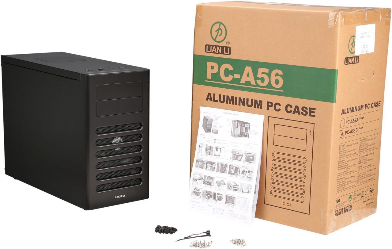 Alt view image 10 of 9 - LIAN LI PC-A56B Black Aluminum ATX Mid Tower Computer Case ATX PSU (Not Included) Power Supply