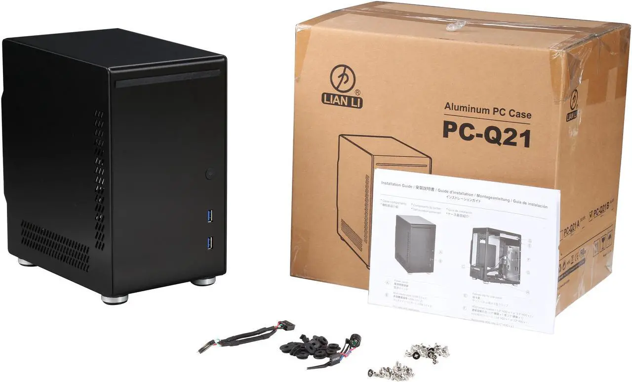 Alt view image 10 of 9 - LIAN LI PC-Q21B Black Aluminum Mini-ITX Computer Case SFX PSU (Optional) Power Supply