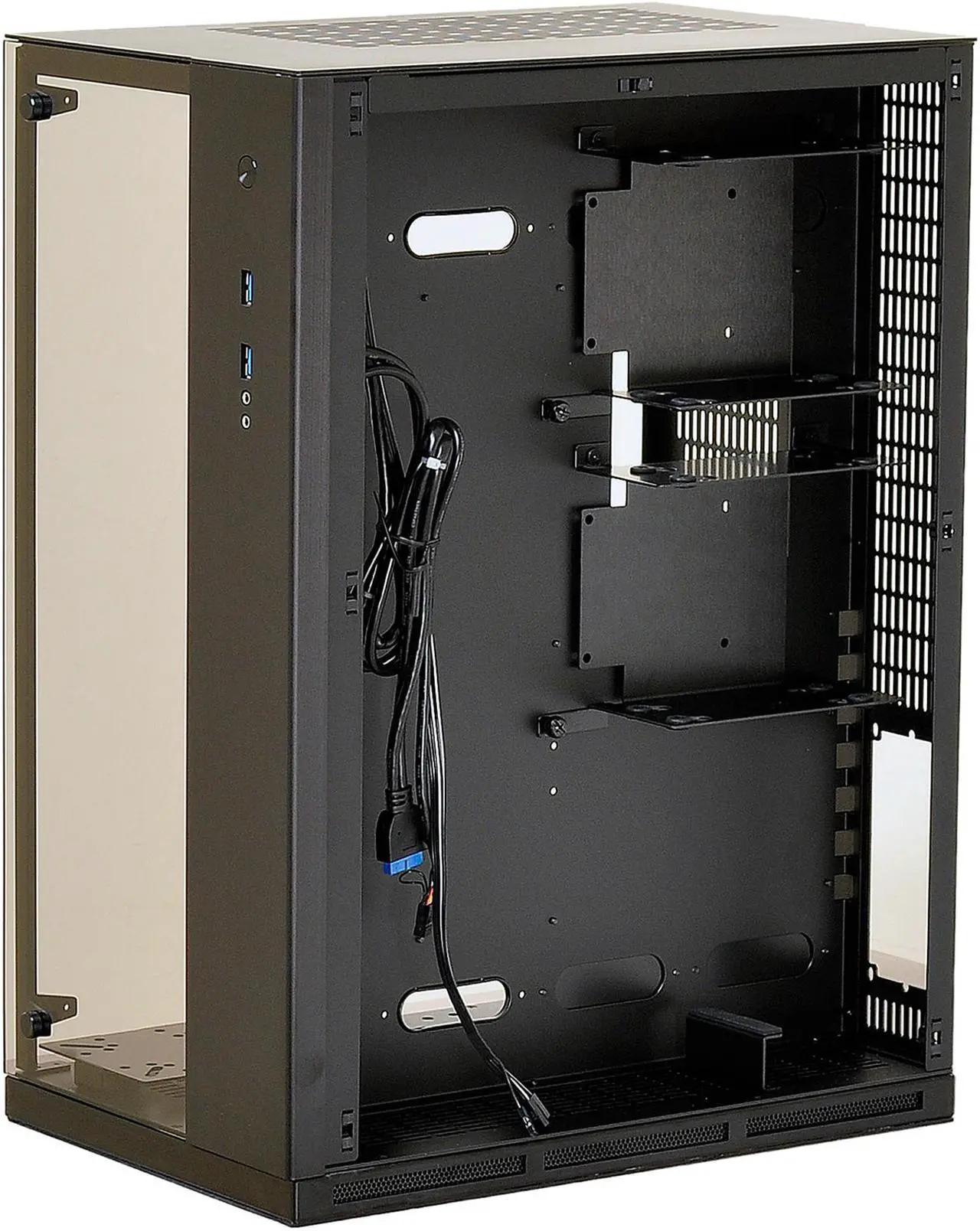 Alt view image 3 of 8 - LIAN LI PC-O10WX Black Aluminum / Tempered Glass ATX Super Tower Computer Case SFX PSU (Optional) Power Supply