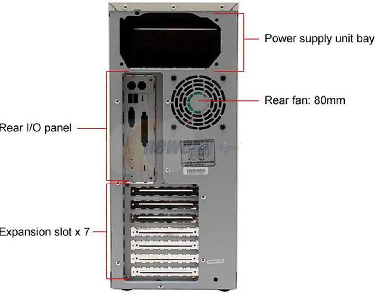 Alt view image 3 of 8 - Enlight 72500SZ Beige Steel ATX Mid Tower Computer Case