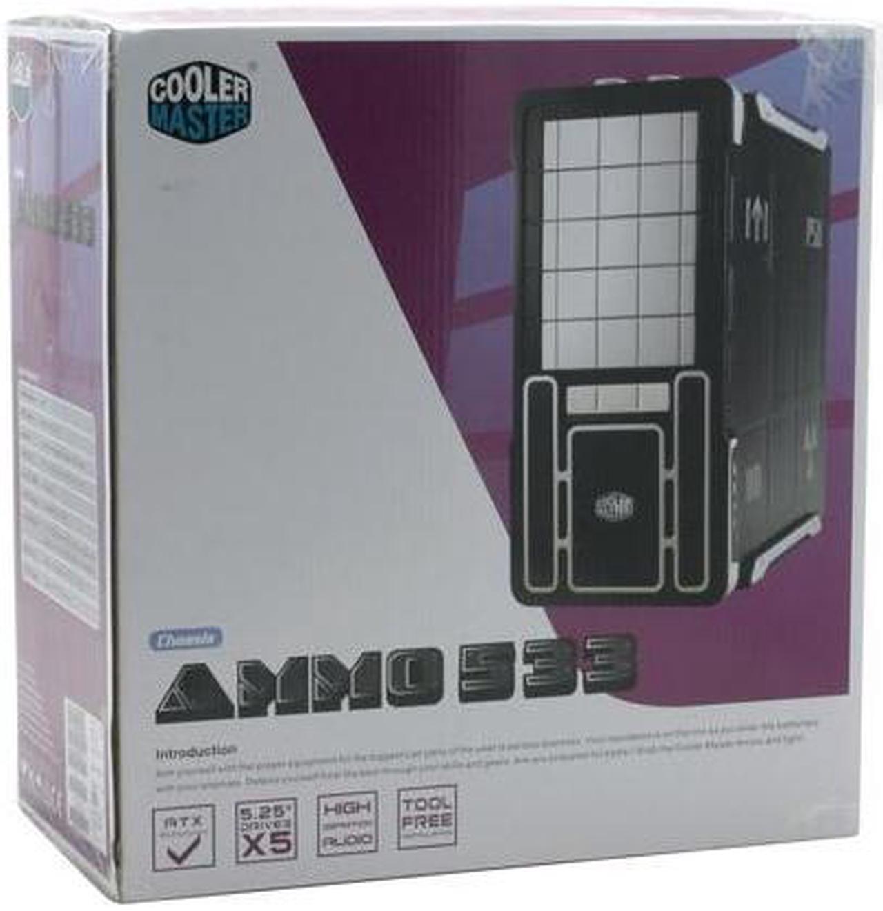 Alt view image 16 of 16 - Cooler Master Ammo 533 RC-533-SWN1 Black/ Silver Aluminum+Plastic front bezel; SECC chassis ATX Mid Tower Computer Case