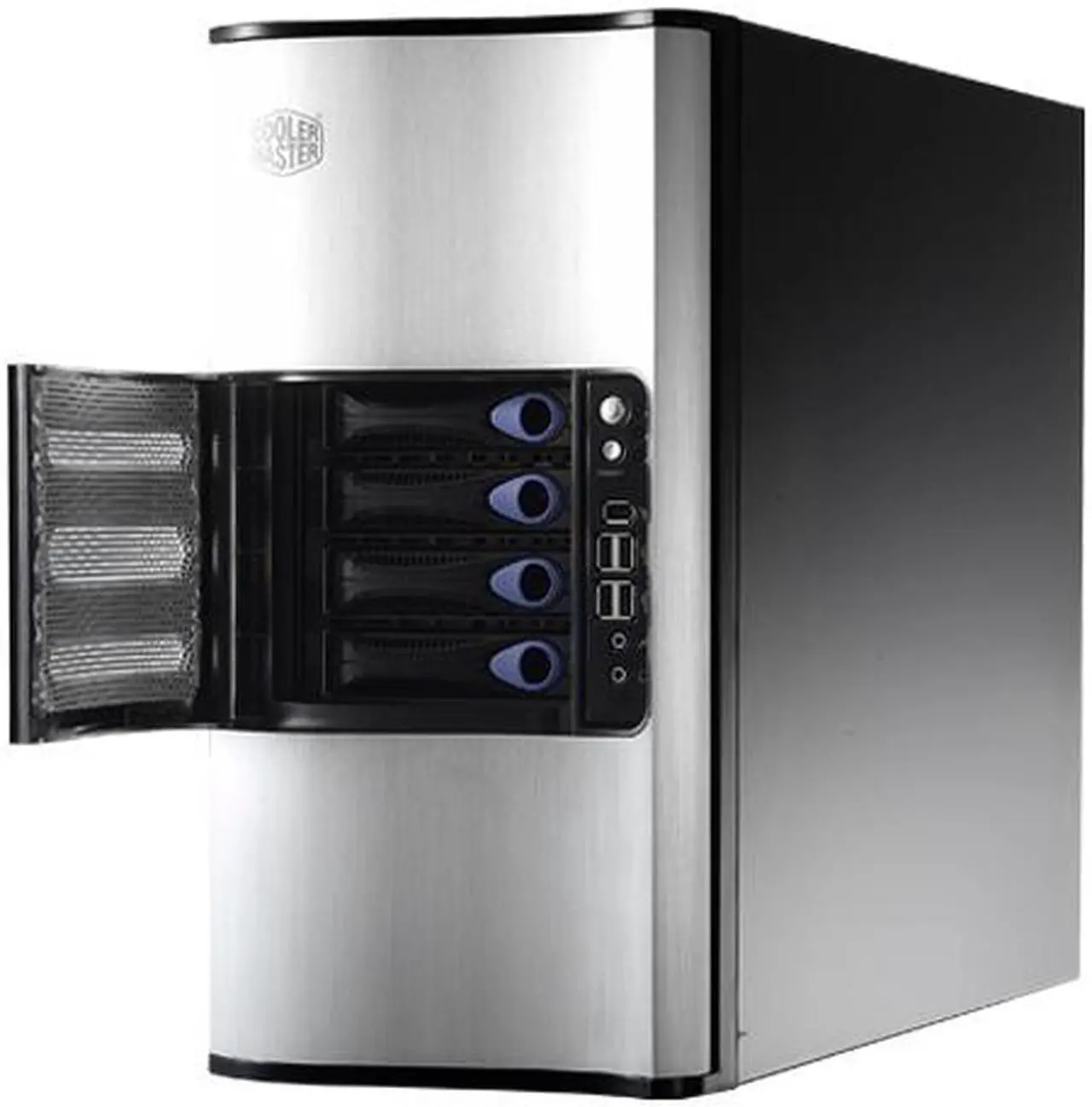 Alt view image 3 of 8 - COOLER MASTER iTower RC-930-SKN1-GP Silver SECC Body, Aluminum Bezel with Hot-Swappable Drive Bays ATX Mid Tower Computer Case