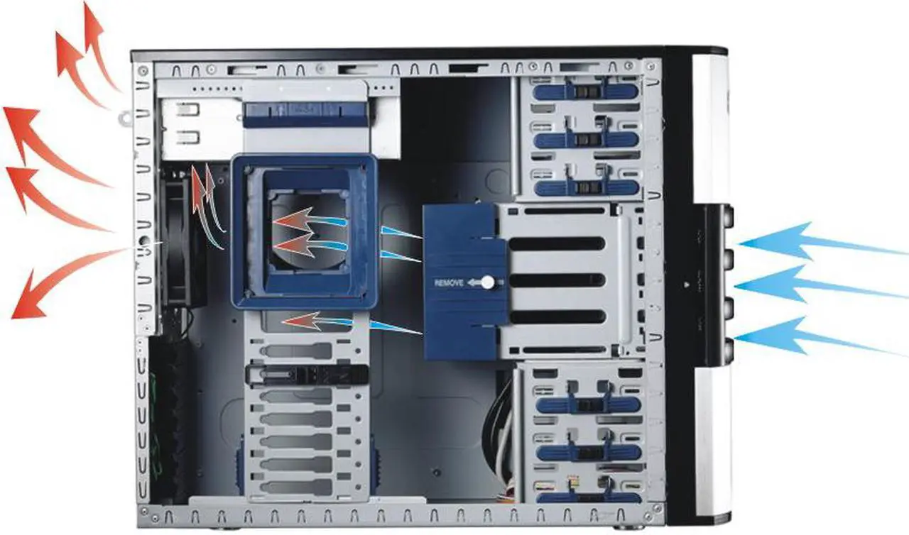 Alt view image 5 of 8 - COOLER MASTER iTower RC-930-SKN1-GP Silver SECC Body, Aluminum Bezel with Hot-Swappable Drive Bays ATX Mid Tower Computer Case