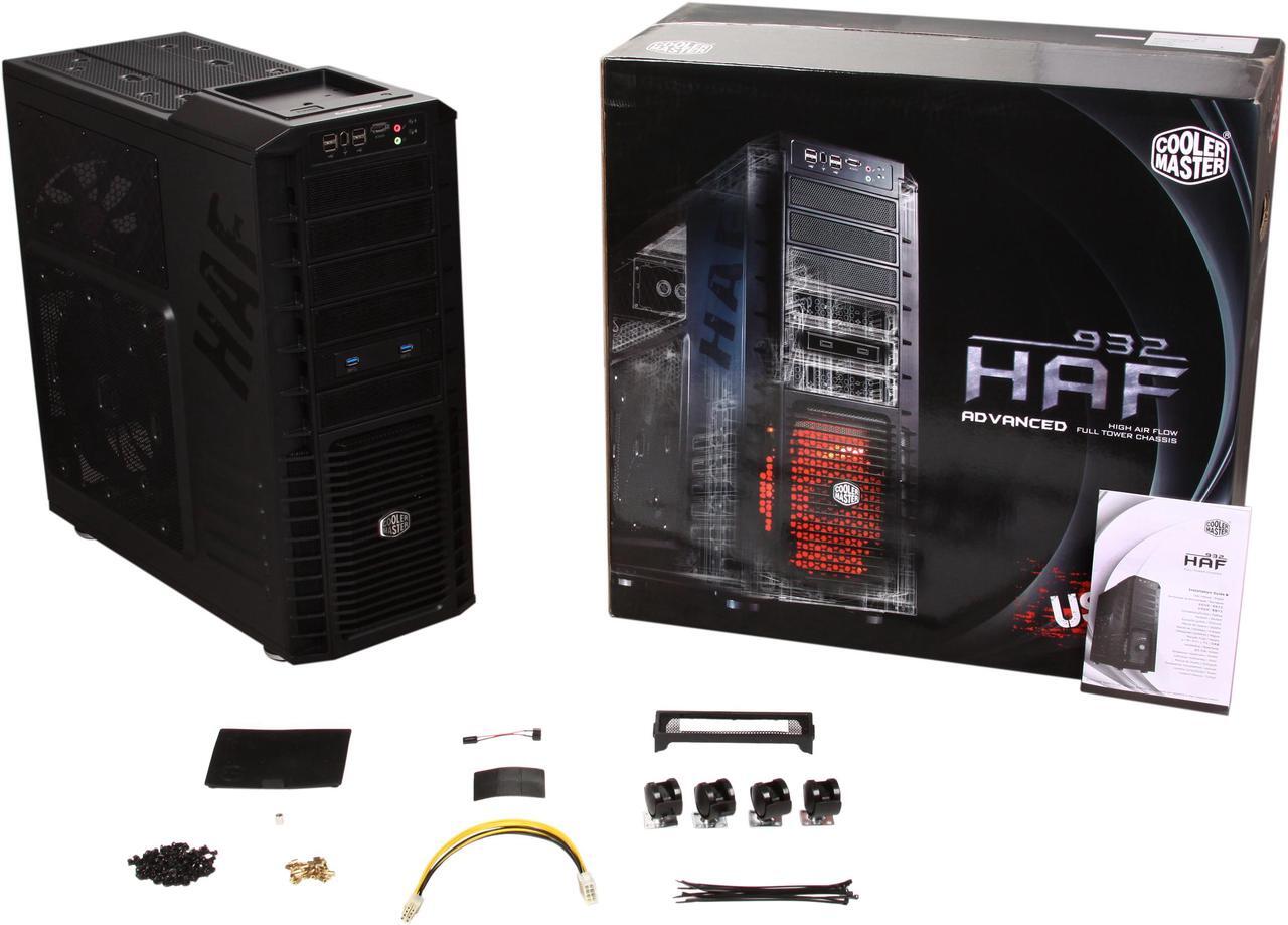 Alt view image 10 of 10 - Cooler Master HAF 932 Advanced - High Air Flow Full Tower Computer Case with USB 3.0 and All-Black Interior