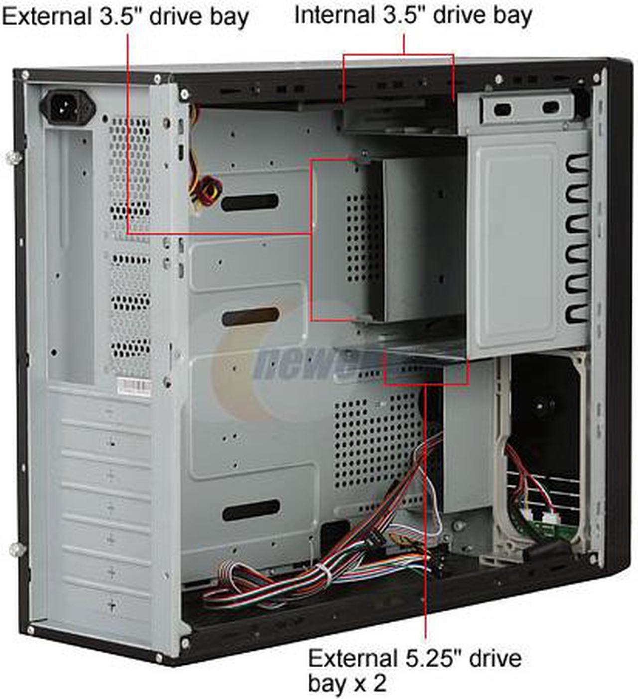 Alt view image 6 of 13 - Cooler Master Elite 360 RC-360-KKN1-GP Black Steel / Plastic ATX Mini Tower Computer Case