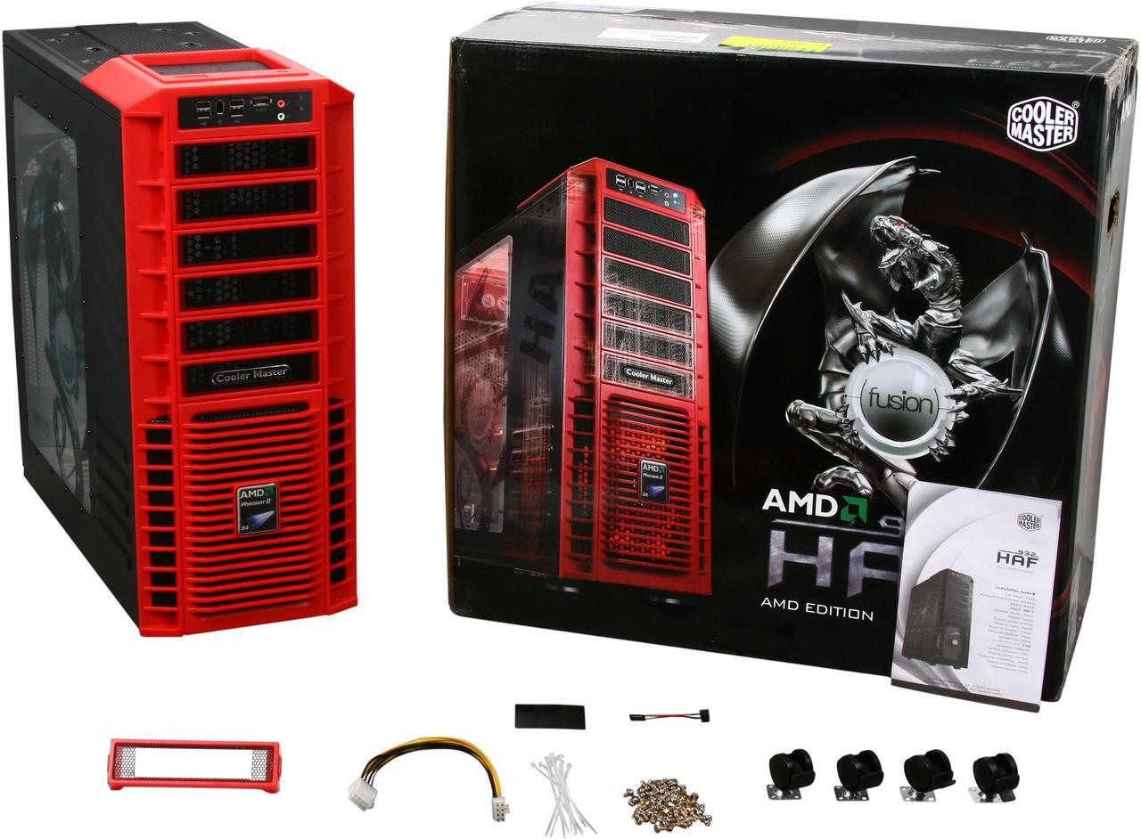 Alt view image 10 of 10 - Cooler Master HAF 932 AMD Limited Edition AM-932-RWN1-GP Red Steel / Plastic / Mesh bezel ATX Full Tower Computer Case
