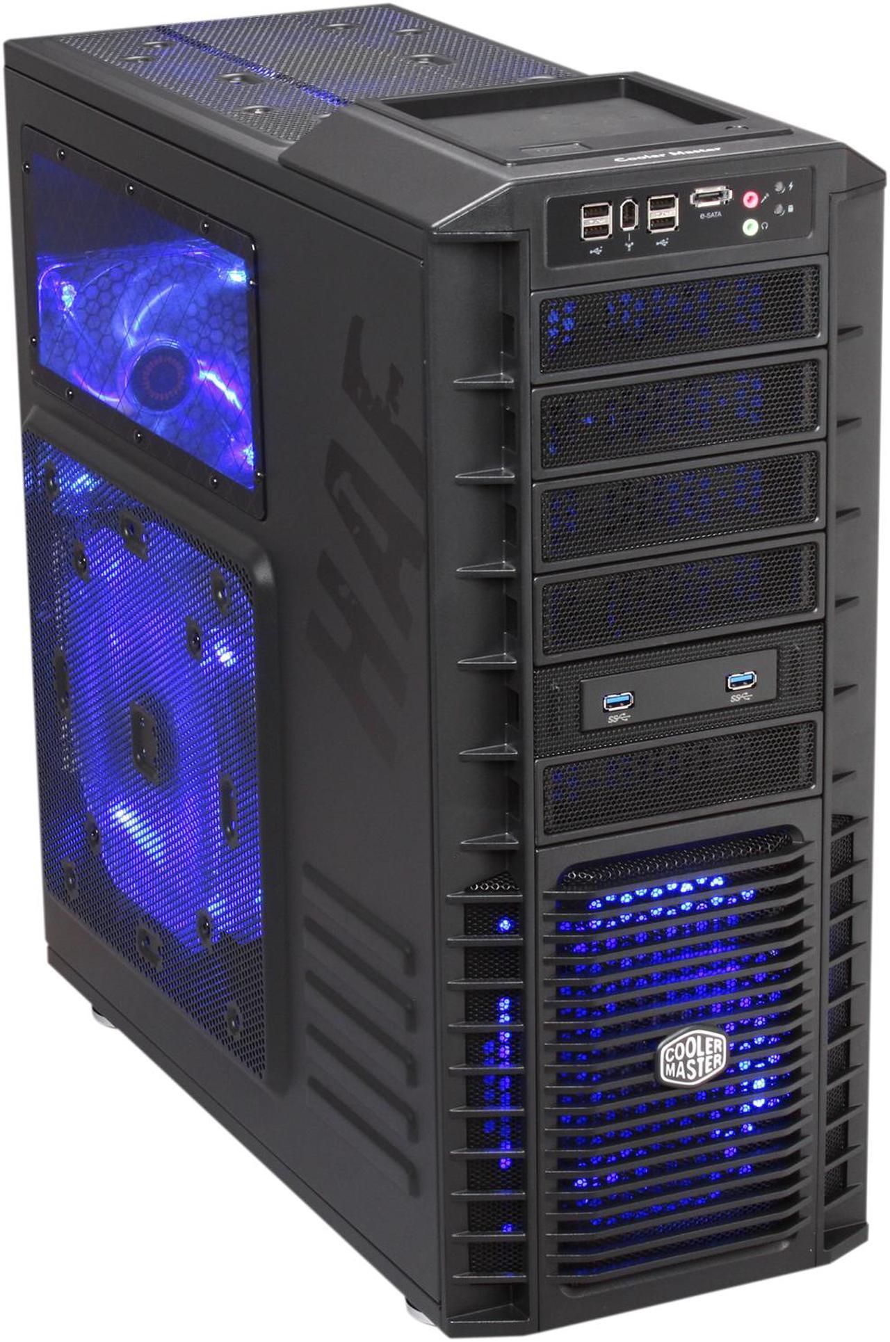 Cooler Master HAF 932 Advanced Blue Edition - High Air Flow Full Tower Computer Case with USB 3.0 and All-Black Interior