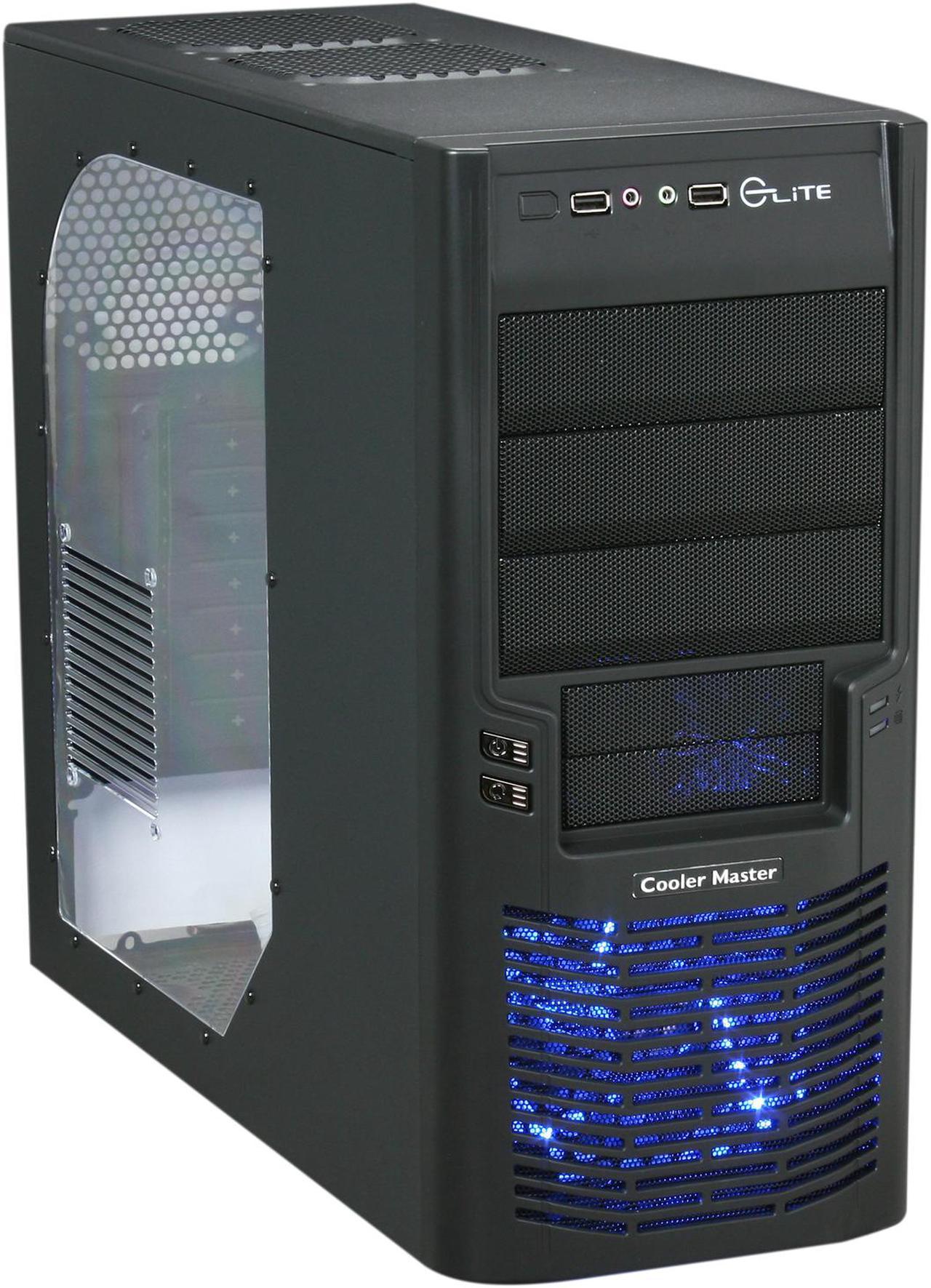 Cooler Master Elite 430 - Mid Tower Computer Case with All-Black Interior and Windowed Side Panel