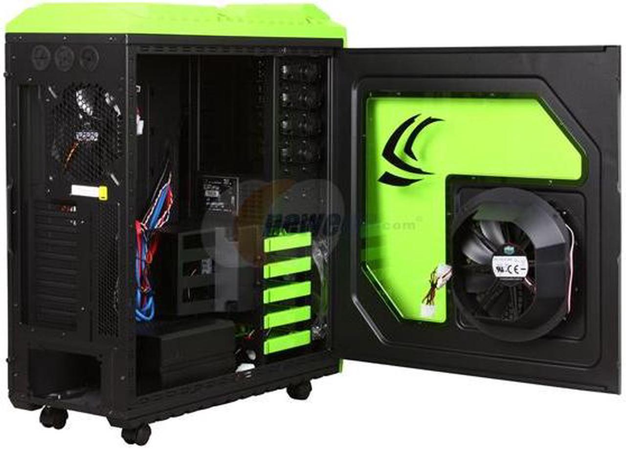 Alt view image 5 of 10 - Cooler Master HAF X nVidia Edition NV-942-KKN1 Green Steel / Plastic ATX Full Tower Computer Case