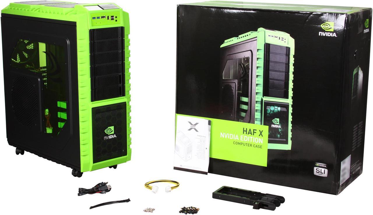 Alt view image 10 of 10 - Cooler Master HAF X nVidia Edition NV-942-KKN1 Green Steel / Plastic ATX Full Tower Computer Case