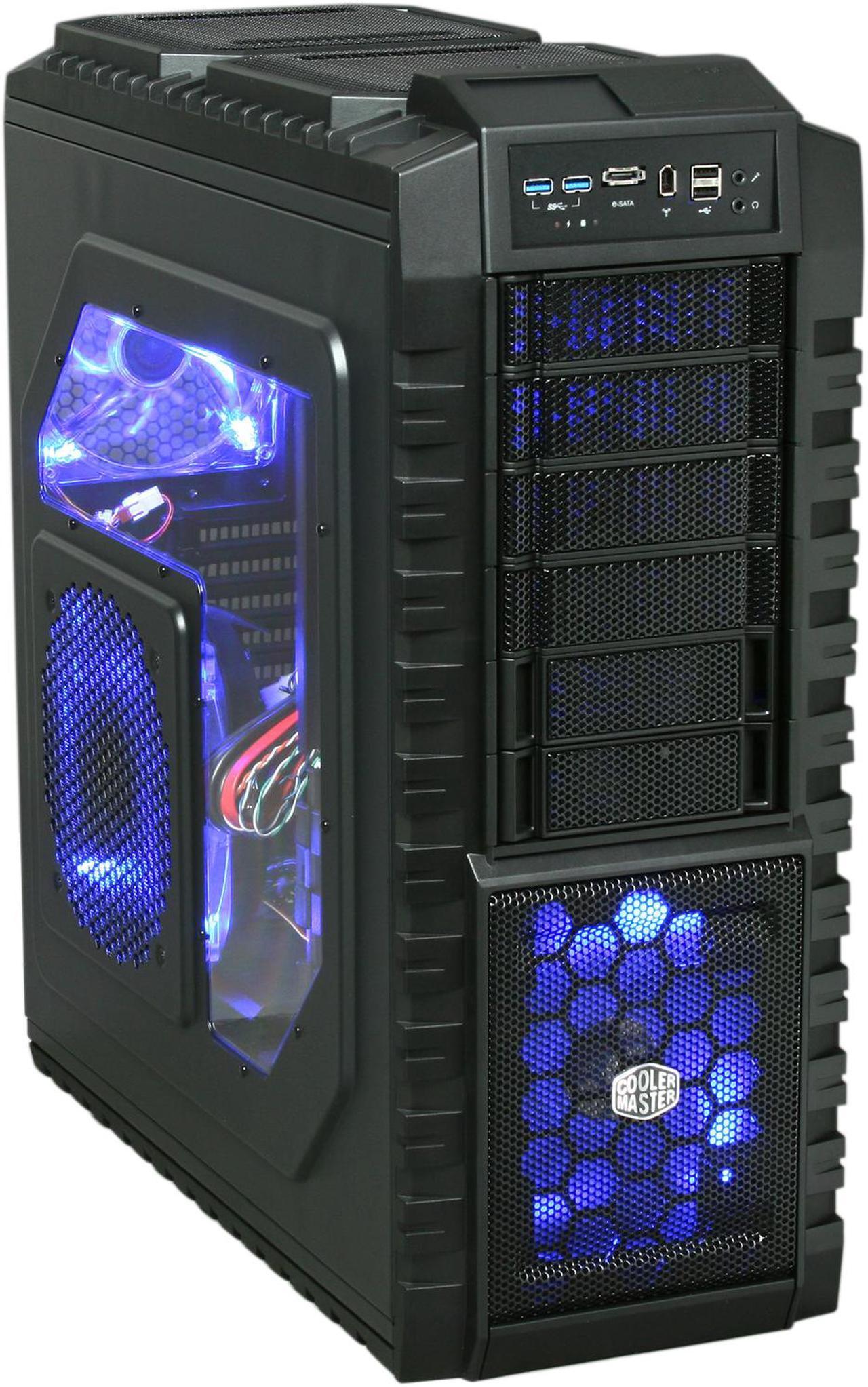 Cooler Master HAF X Blue Edition - High Air Flow Full Tower Computer Case with Windowed Side Panel and USB 3.0