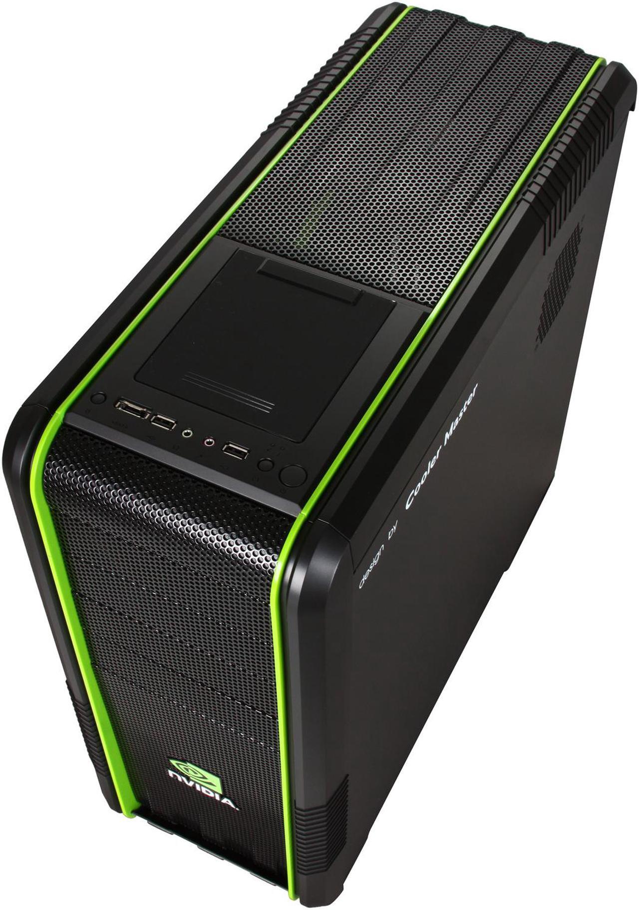 Alt view image 8 of 11 - Cooler Master CM 690 II Advanced nVidia Edition NV-692A-KWN2 Black / Green Steel / Plastic ATX Mid Tower Computer Case