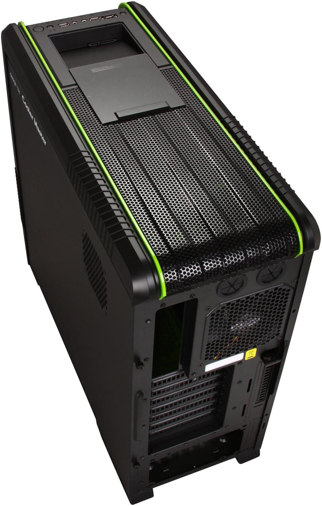 Alt view image 9 of 11 - Cooler Master CM 690 II Advanced nVidia Edition NV-692A-KWN2 Black / Green Steel / Plastic ATX Mid Tower Computer Case