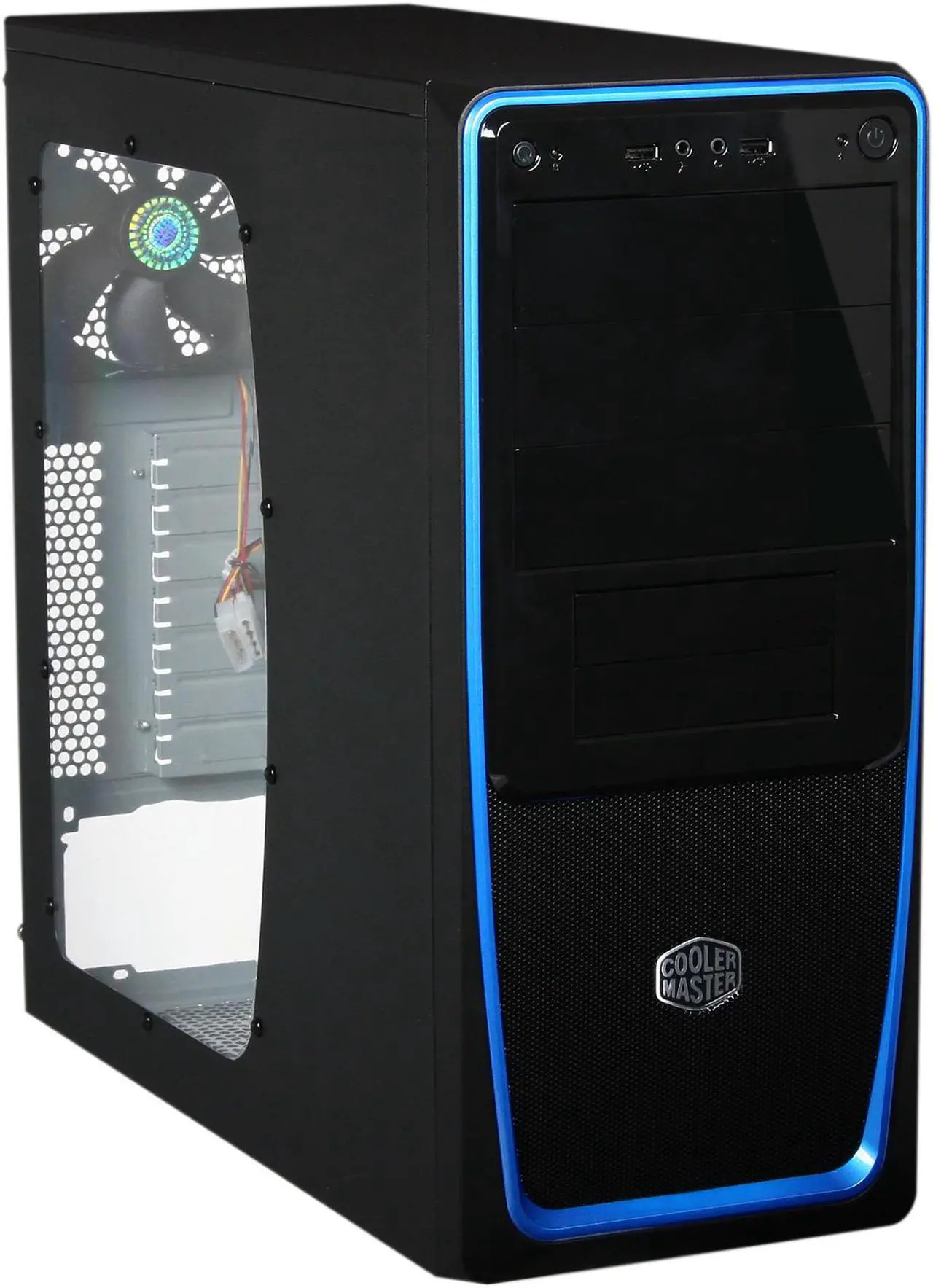Main image of Cooler Master Elite 311 - Mid Tower Computer Case with Windowed Side Panel and Blue Trim