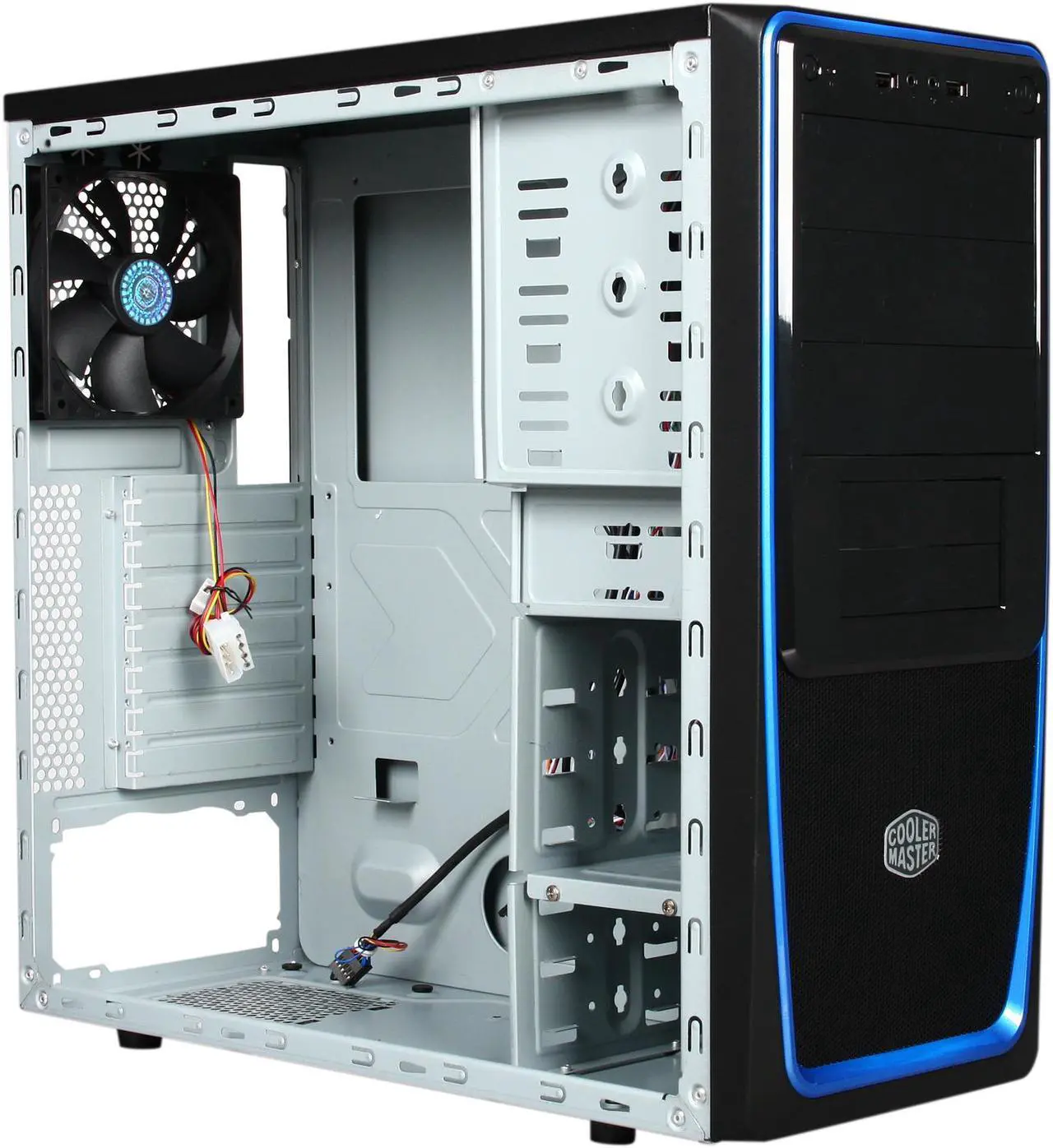 Alt view image 7 of 9 - Cooler Master Elite 311 - Mid Tower Computer Case with Windowed Side Panel and Blue Trim
