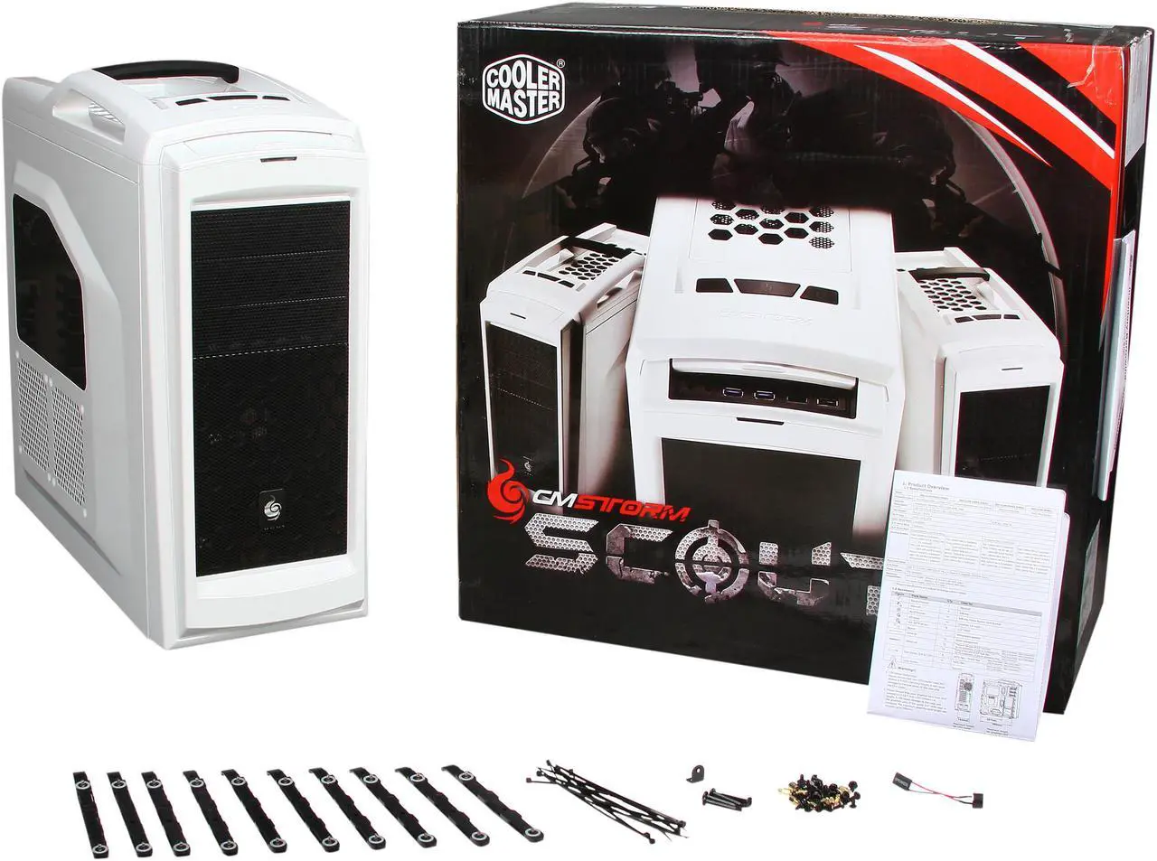 Alt view image 10 of 10 - CM Storm Scout 2 Advanced - Gaming Mid Tower Computer Case with Carrying Handle and Windowed Side Panel - White
