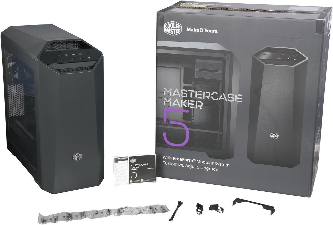 Alt view image 10 of 9 - MasterCase Maker 5 Mid-Tower Case with FreeForm Modular System, Upgraded I/O with 3.0 Type C, Magnetic LED Strip, Magnetic Paneling, Sound Supression, and Cooling Bracket by Cooler Master