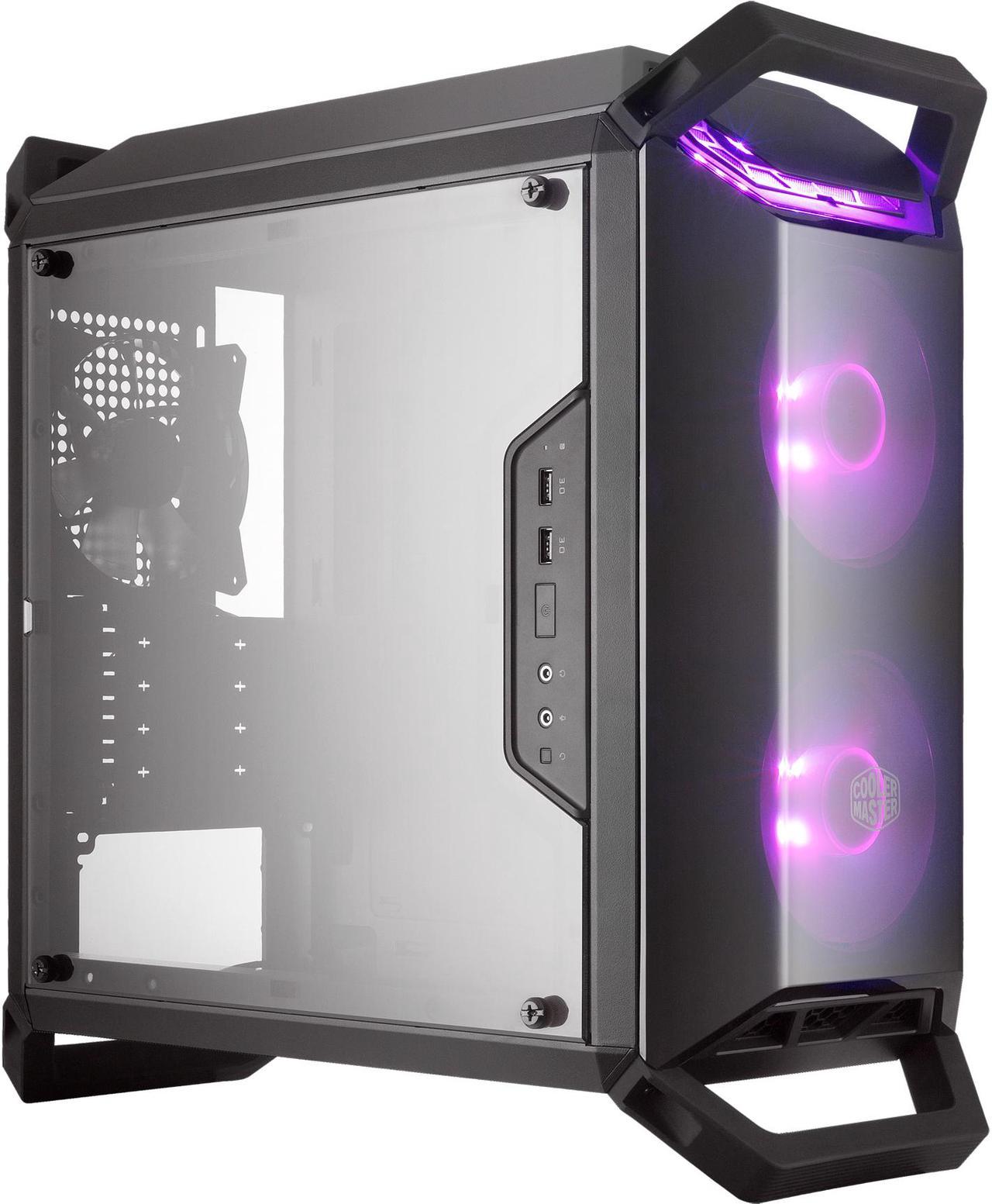 Cooler Master MasterBox Q300P Micro ATX Tower w/ Front & Top Dark Mirror Panel, Transparent Acrylic Side Panel, Adjustable I/O  & 2x 120mm RGB Fans w/RGB Controller