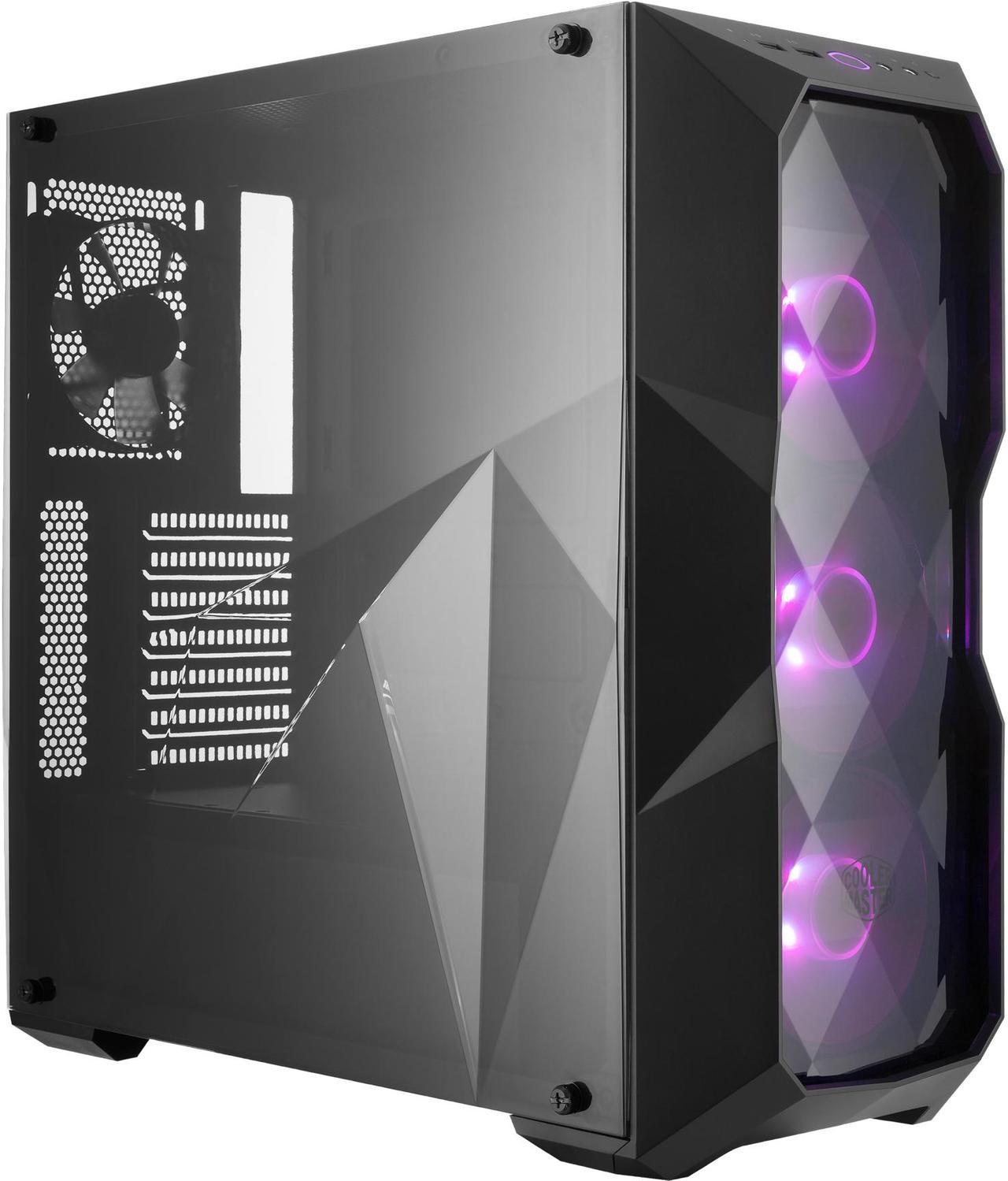 Cooler Master MasterBox TD500 ATX Mid Tower w/ 3D Diamond-Cut Design, Front Intake Vents, Transparent Side Panel & 3 x 120mm RGB Fans w/RGB Controller