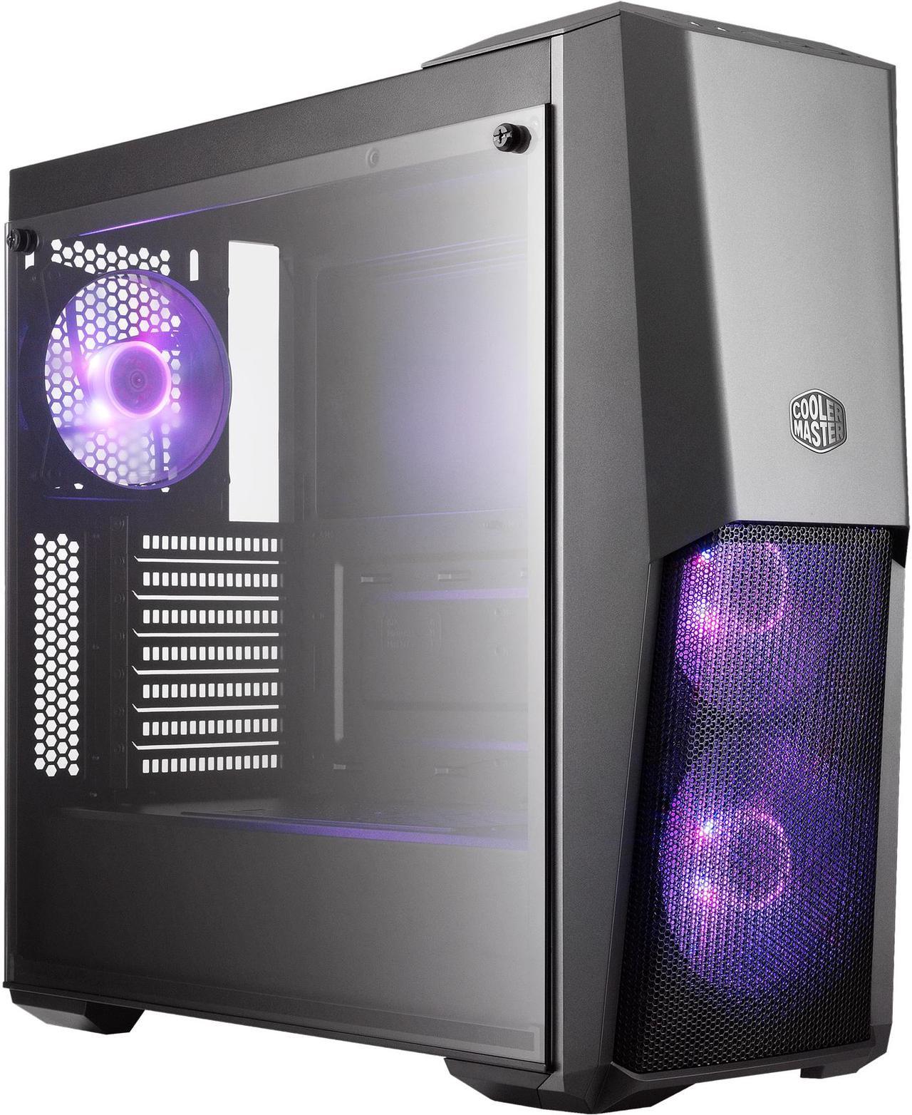 Cooler Master MasterBox MB500 ATX Mid-Tower w/ Front Semi-Meshed Ventilation, Tempered Glass Side Panel & 3 x 120mm RGB Fans