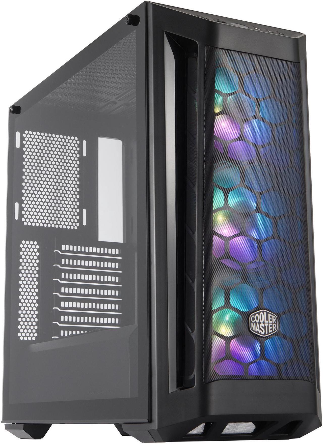 Main image of Cooler Master MasterBox MB511 ARGB ATX Mid-Tower with Fine Mesh Front Panel, Mesh Side Intakes, Tempered Glass, Three 120mm ARGB Lighting Fans - Black