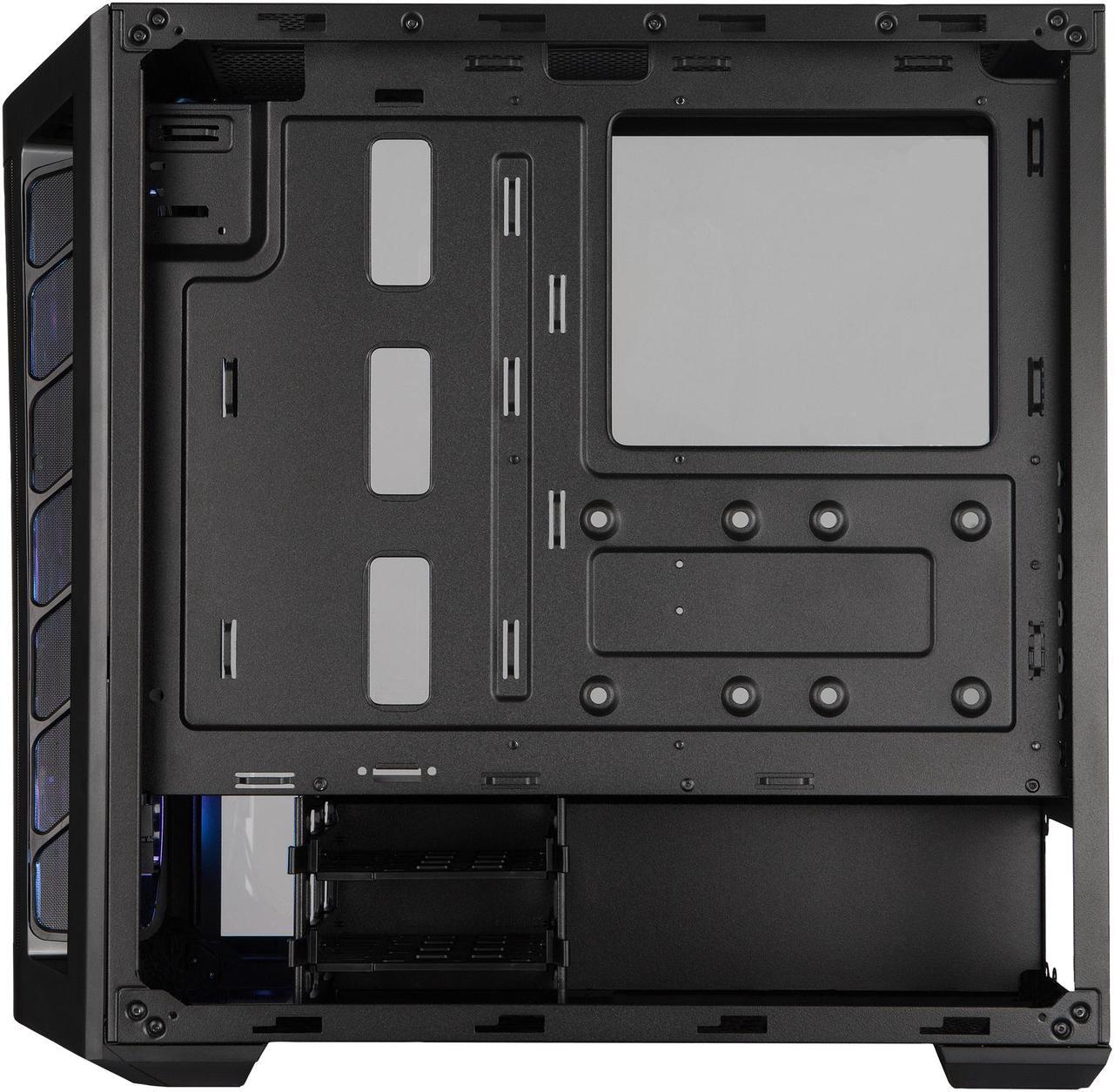 Alt view image 13 of 19 - Cooler Master MasterBox MB511 ARGB ATX Mid-Tower with Fine Mesh Front Panel, Mesh Side Intakes, Tempered Glass, Three 120mm ARGB Lighting Fans - Black