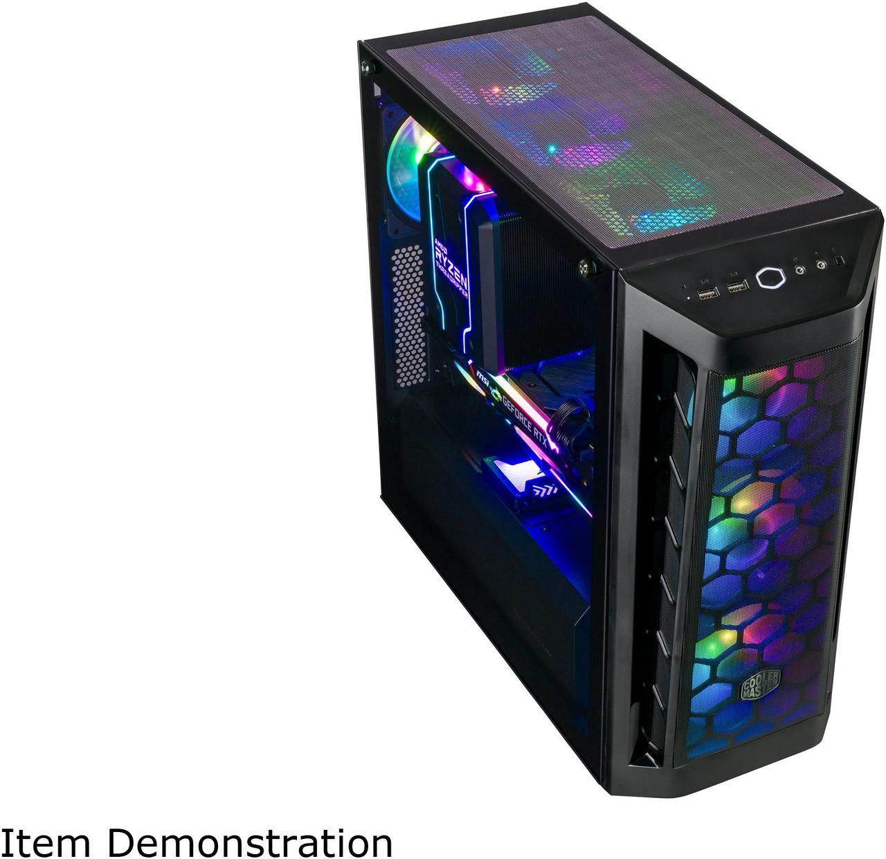Alt view image 14 of 19 - Cooler Master MasterBox MB511 ARGB ATX Mid-Tower with Fine Mesh Front Panel, Mesh Side Intakes, Tempered Glass, Three 120mm ARGB Lighting Fans - Black