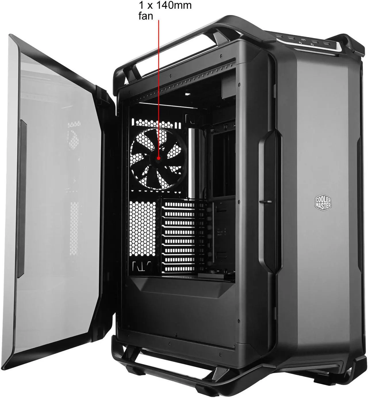 Alt view image 20 of 20 - Cooler Master Cosmos C700P Black Edition E-ATX Full-Tower with Curved Tempered Glass Side Panel, Flexible Interior layout, RGB Lighting control, Type-C port and diverse liquid cooling layout