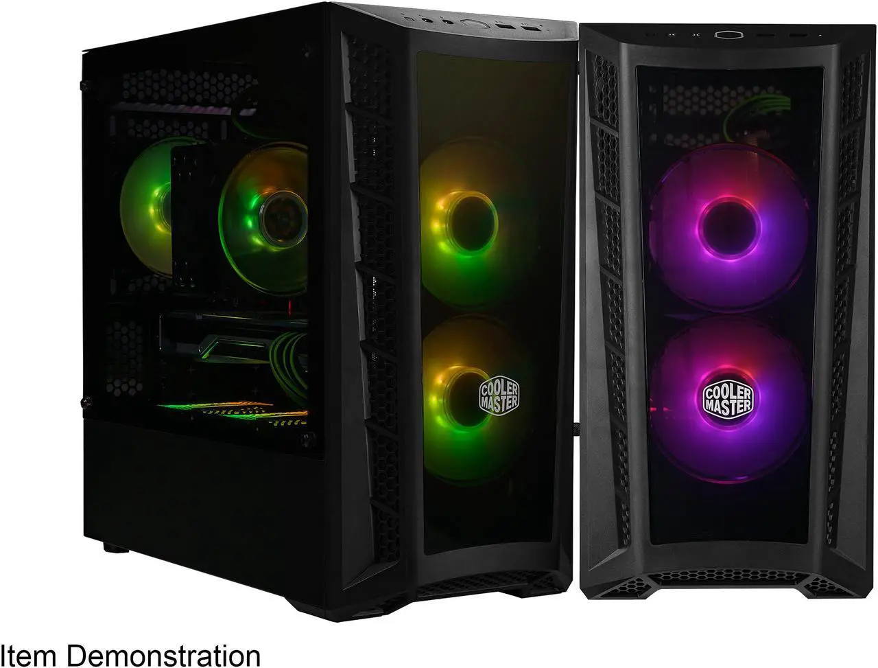 Alt view image 11 of 19 - Cooler Master MasterBox MB320L ARGB Micro-ATX Mini Tower with DarkMirror Front Panel, Mesh Intake Vents, Tempered Glass Side Panel, ARGB Controller, Dual ARGB Lighting Fans - Black