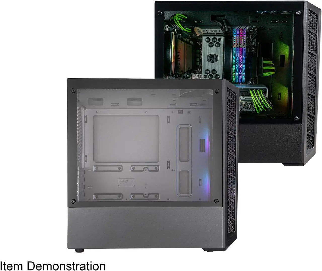 Alt view image 8 of 19 - Cooler Master MasterBox MB320L ARGB Micro-ATX Mini Tower with DarkMirror Front Panel, Mesh Intake Vents, Tempered Glass Side Panel, ARGB Controller, Dual ARGB Lighting Fans - Black