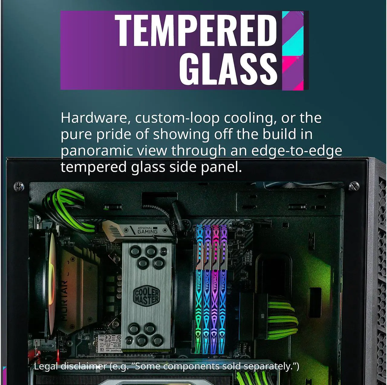 Alt view image 17 of 19 - Cooler Master MasterBox MB320L ARGB Micro-ATX Mini Tower with DarkMirror Front Panel, Mesh Intake Vents, Tempered Glass Side Panel, ARGB Controller, Dual ARGB Lighting Fans - Black