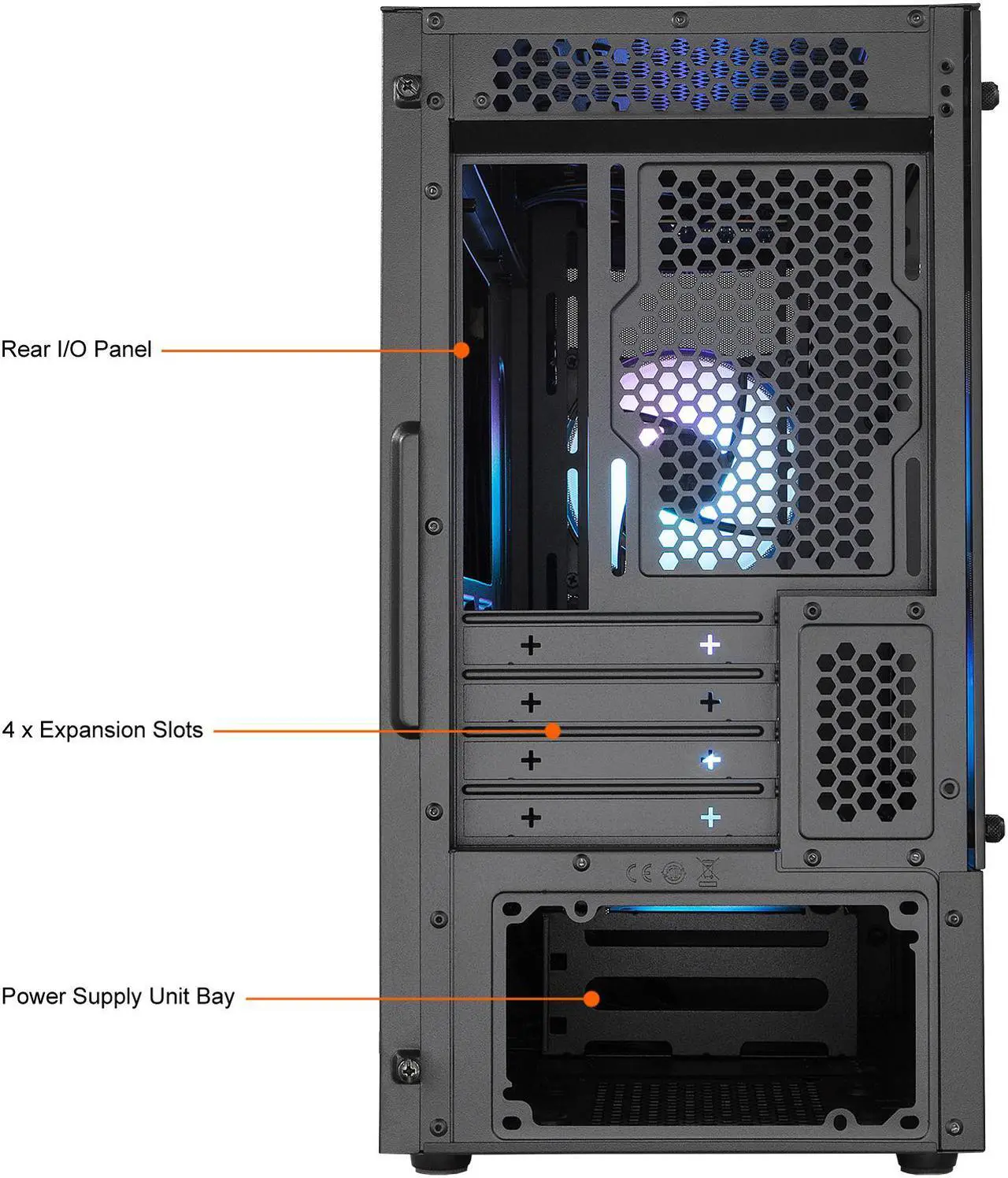 Alt view image 7 of 19 - Cooler Master MasterBox MB320L ARGB Micro-ATX Mini Tower with DarkMirror Front Panel, Mesh Intake Vents, Tempered Glass Side Panel, ARGB Controller, Dual ARGB Lighting Fans - Black