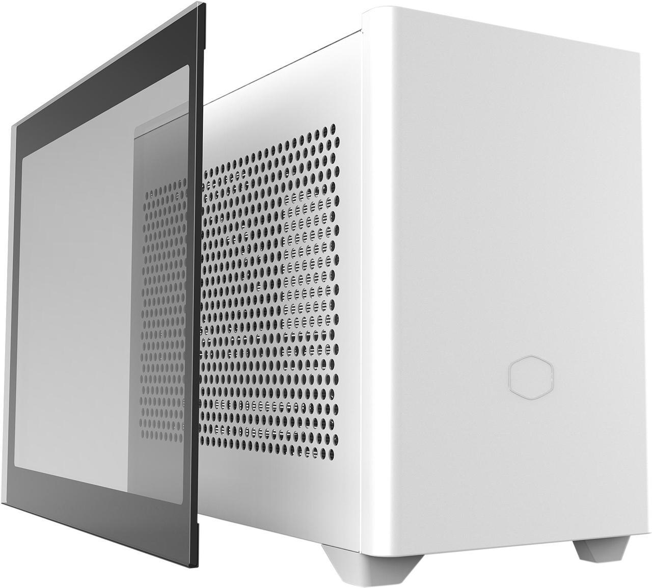 Cooler Master MasterBox NR200P White SFF Small Form Factor Mini-ITX Case with Tempered glass or Vented Panel Option, PCI Riser Cable, Triple-slot GPU, Tool-Free and 360 Degree Accessibility