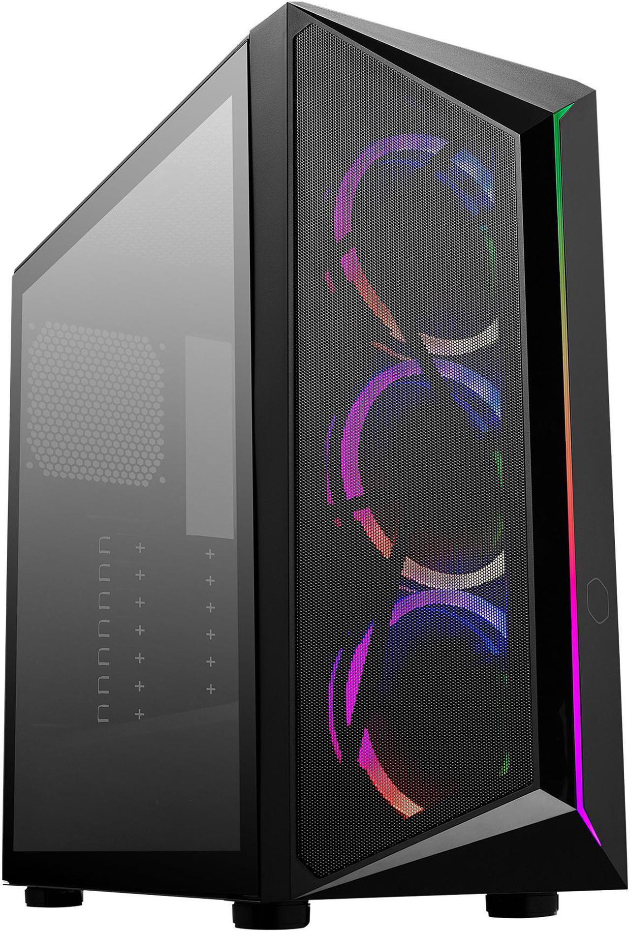 Cooler Master CMP 510 ATX Mid-Tower with Mesh Intakes, ARGB Edge Strip, Tempered Glass Side Panel, Triple 120mm ARGB Lighting Fans