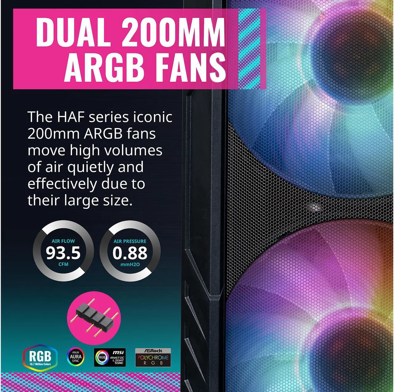 Alt view image 9 of 16 - Cooler Master HAF 500 H500-KGNN-S00 Black Steel / Plastic / Tempered Glass ATX Mid Tower Computer Case