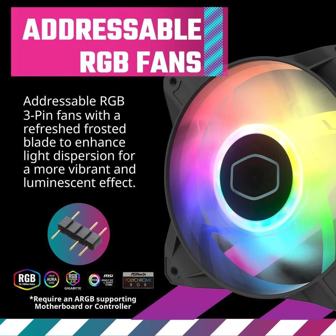 Alt view image 5 of 10 - Cooler Master MasterBox 520 Mesh Black Edition Airflow ATX Mid-Tower, Mesh Front Panel, Tempered Glass Panel , E-ATX*(*up to 12”x 10.7”, USB 3.2 Gen2 Type-C