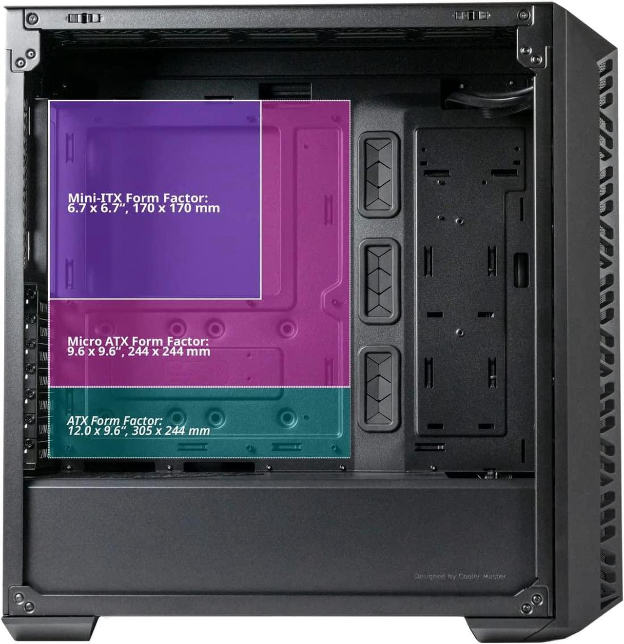 Alt view image 8 of 10 - Cooler Master MasterBox 520 Mesh Black Edition Airflow ATX Mid-Tower, Mesh Front Panel, Tempered Glass Panel , E-ATX*(*up to 12”x 10.7”, USB 3.2 Gen2 Type-C