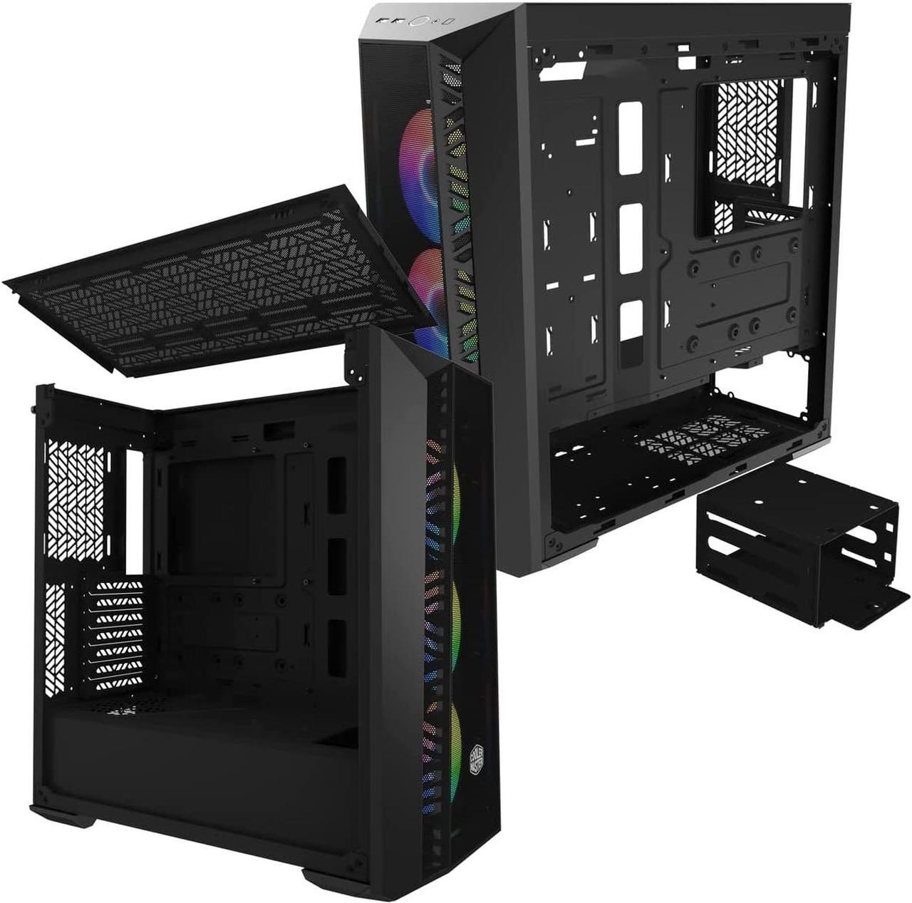 Alt view image 10 of 10 - Cooler Master MasterBox 520 Mesh Black Edition Airflow ATX Mid-Tower, Mesh Front Panel, Tempered Glass Panel , E-ATX*(*up to 12”x 10.7”, USB 3.2 Gen2 Type-C