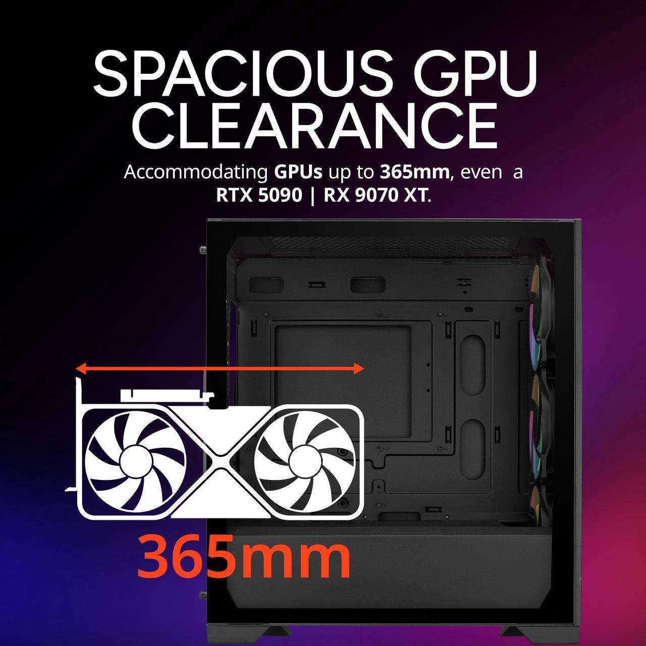 Alt view image 3 of 13 - Cooler Master Elite 302 Micro-ATX High Airflow Minimalist PC Case, 365mm GPU Max, 280mm AIO Max, Type C, Tempered Glass, Triple 120mm aRGB PWM Fan, Intakes Grill, Breathable PSU Shroud