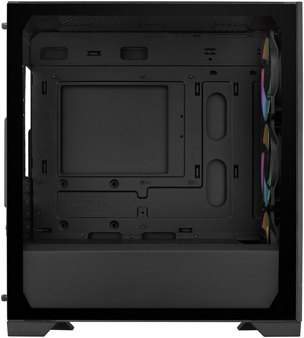 Alt view image 11 of 13 - Cooler Master Elite 302 Micro-ATX High Airflow Minimalist PC Case, 365mm GPU Max, 280mm AIO Max, Type C, Tempered Glass, Triple 120mm aRGB PWM Fan, Intakes Grill, Breathable PSU Shroud