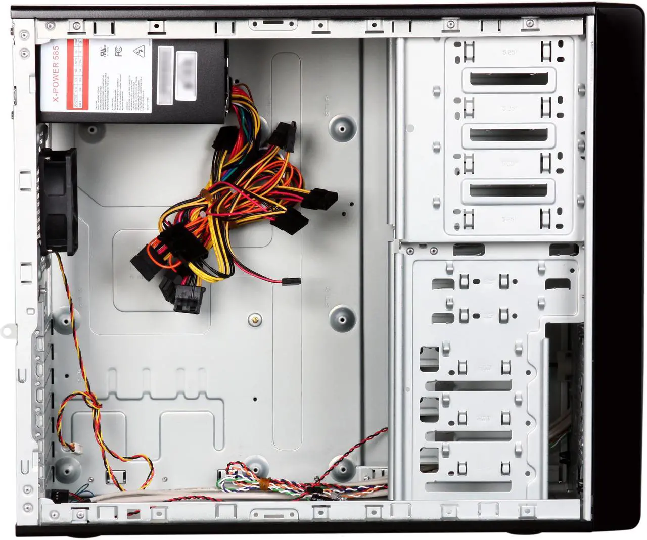 Alt view image 6 of 9 - HEC 6C28BBX585 Black Steel ATX Mid Tower Computer Case 585W Power Supply