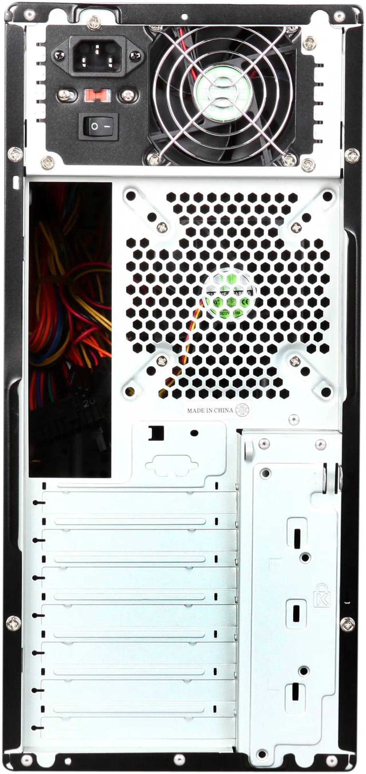 Alt view image 8 of 9 - HEC 6C28BBX585 Black Steel ATX Mid Tower Computer Case 585W Power Supply