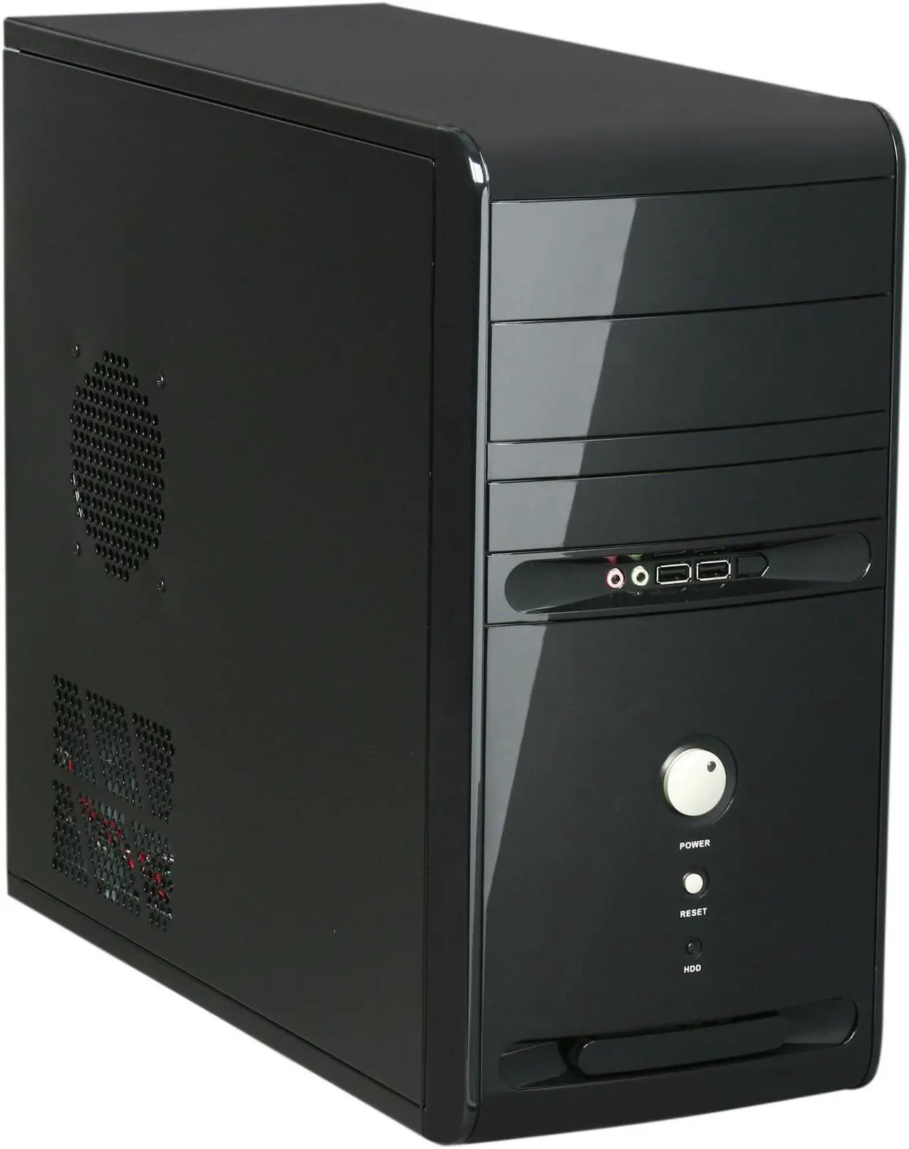 Main image of HEC 6K28BBX585 Black 0.8mm SECC Steel Micro ATX Mini Tower Computer Case 585W Power Supply