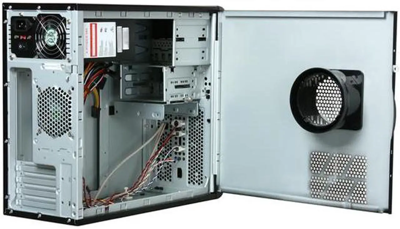 Alt view image 5 of 9 - HEC 6K28BBX585 Black 0.8mm SECC Steel Micro ATX Mini Tower Computer Case 585W Power Supply