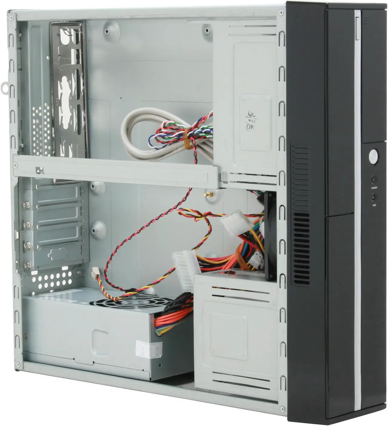 Alt view image 7 of 12 - hec Black 0.7mm Thickness SECC Steel 7KJ9 Micro ATX Media Center / HTPC Case w/270W Power Supply