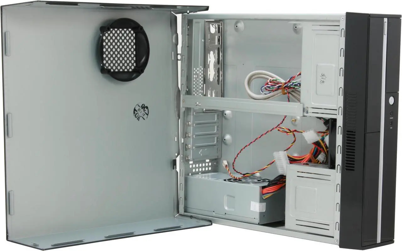 Alt view image 6 of 12 - hec Black 0.7mm Thickness SECC Steel 7KJ9 Micro ATX Media Center / HTPC Case w/270W Power Supply