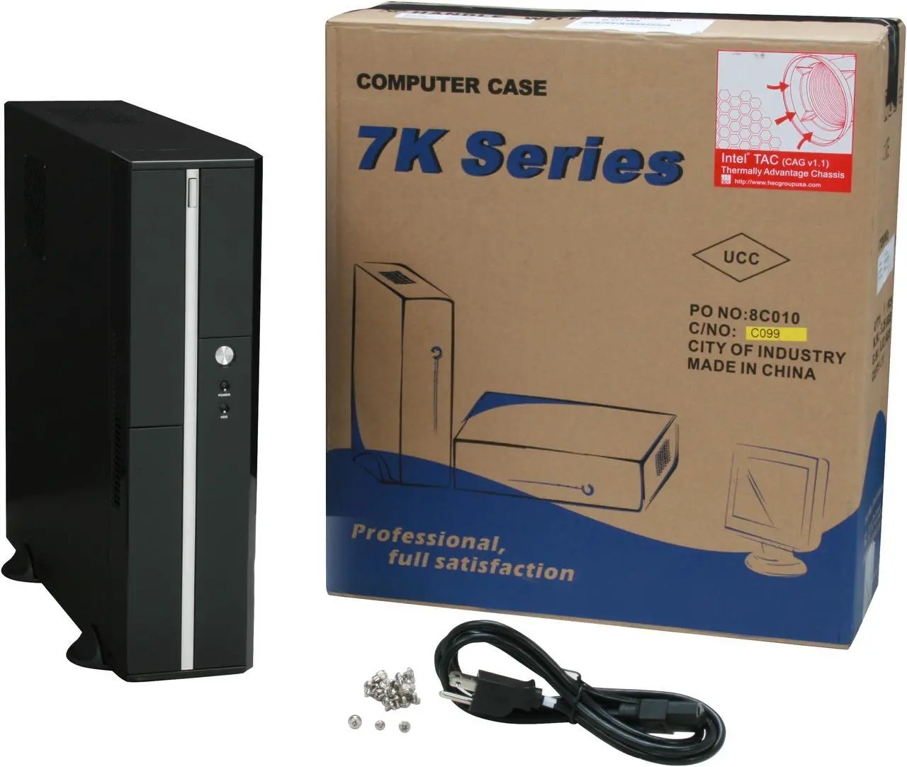 Alt view image 12 of 12 - hec Black 0.7mm Thickness SECC Steel 7KJ9 Micro ATX Media Center / HTPC Case w/270W Power Supply