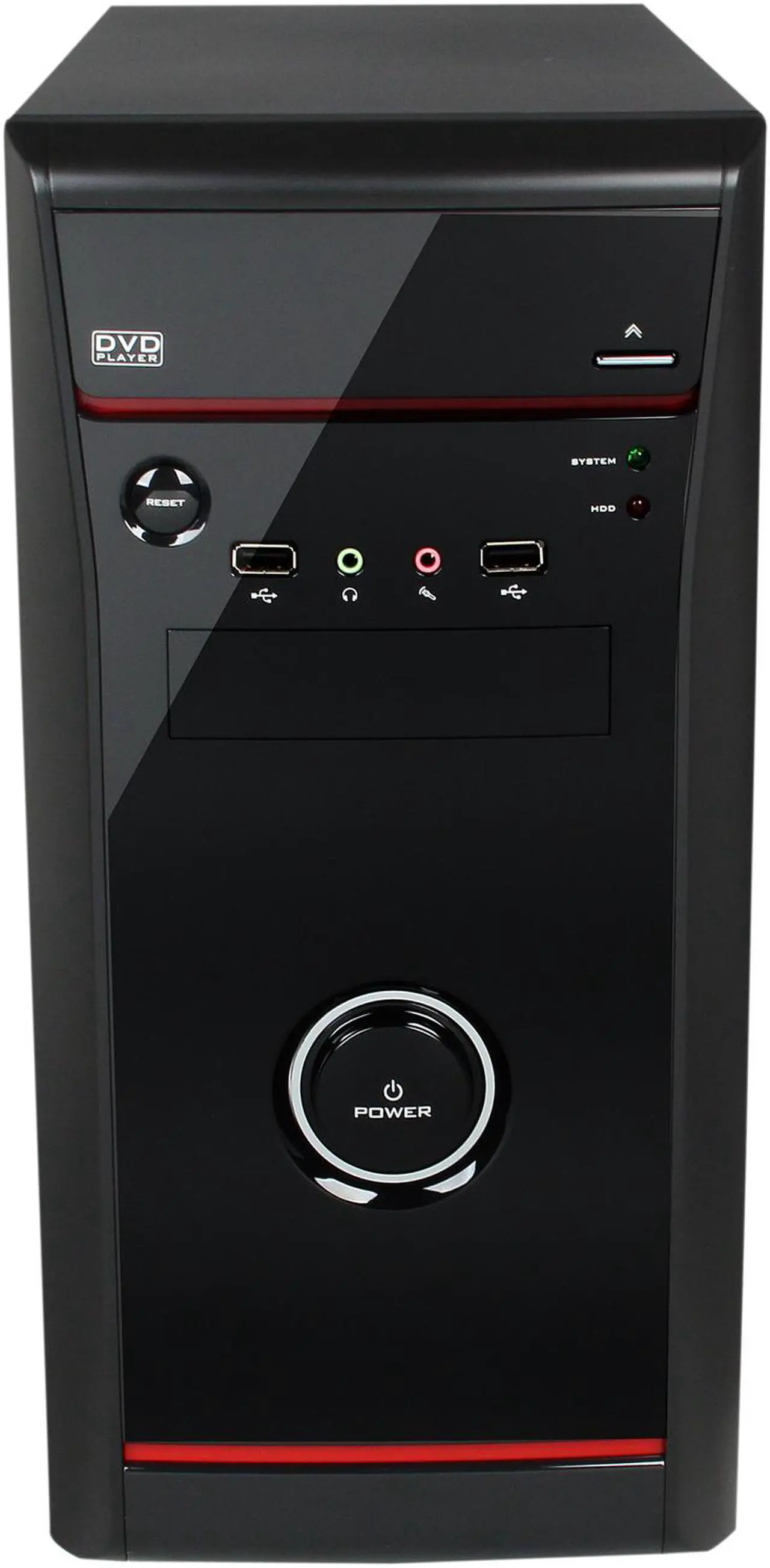 Alt view image 2 of 9 - HEC Vigilance400 Black 0.5 mm Thickness SGCC Micro ATX Mini Tower Computer Case with Dual 8cm Fan, 2x USB2.0, Audio HP400 400W Power Supply