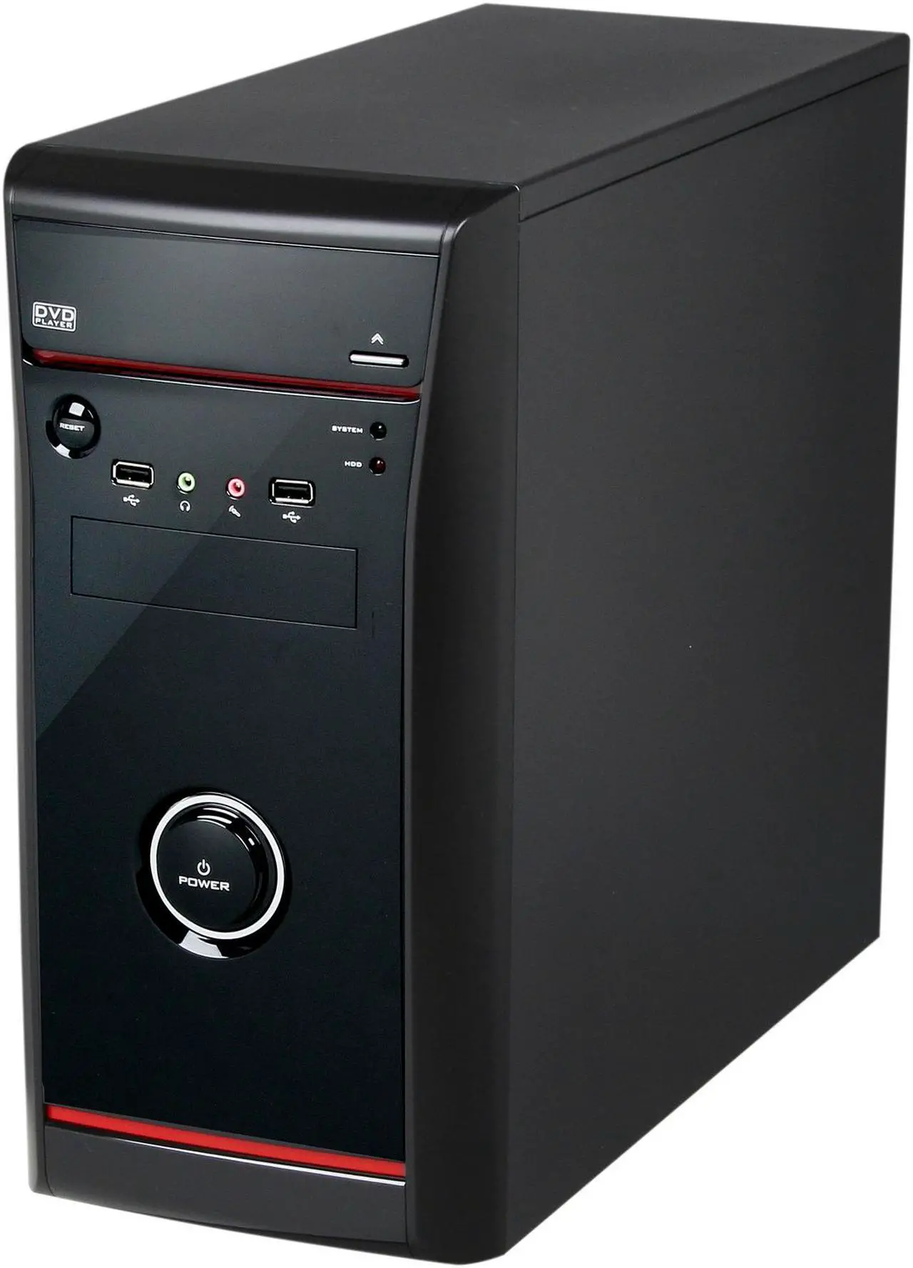 Alt view image 3 of 9 - HEC Vigilance400 Black 0.5 mm Thickness SGCC Micro ATX Mini Tower Computer Case with Dual 8cm Fan, 2x USB2.0, Audio HP400 400W Power Supply