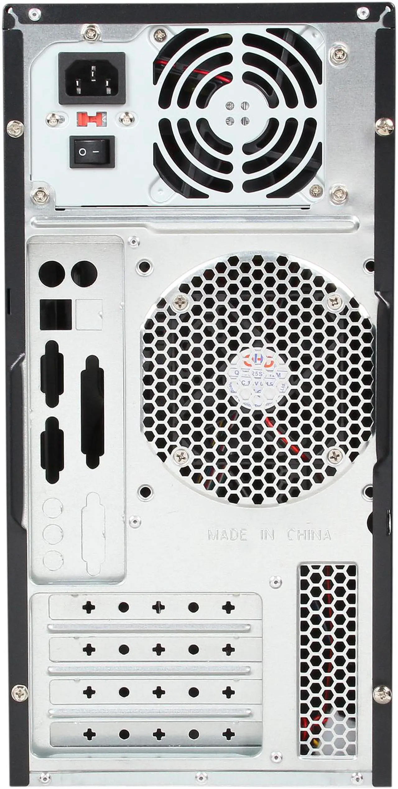 Alt view image 8 of 9 - HEC Vigilance400 Black 0.5 mm Thickness SGCC Micro ATX Mini Tower Computer Case with Dual 8cm Fan, 2x USB2.0, Audio HP400 400W Power Supply